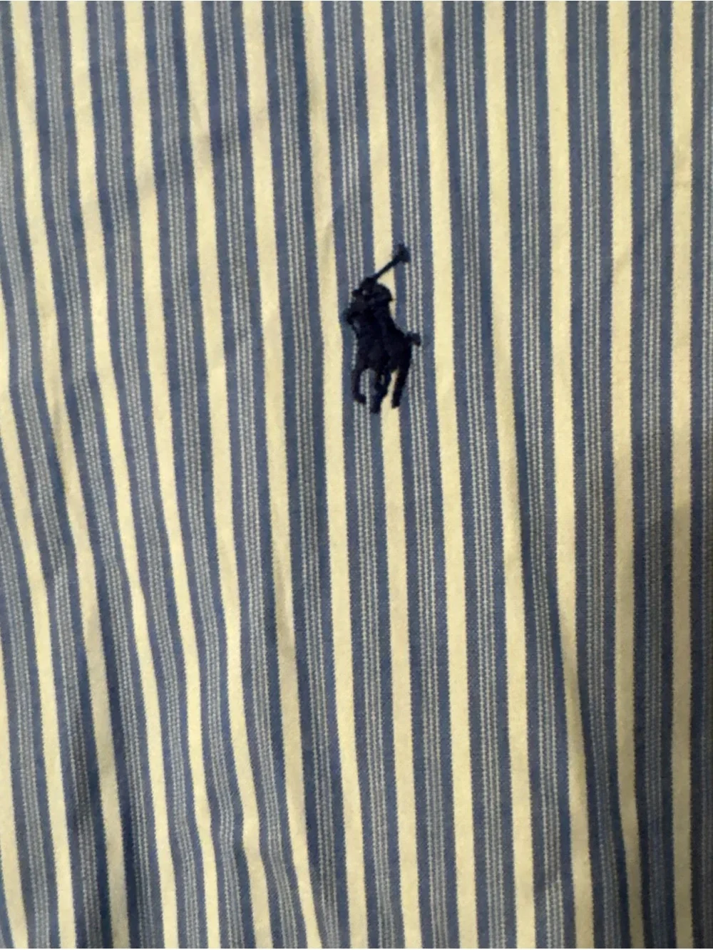 Polo Ralph Lawrence Classic Button-Down Striped Dress Shirt - Blue/White